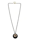CZ BY KENNETH JAY LANE 18K GOLDPLATED, BLACK RHODIUM-PLATED & CRYSTAL PENDANT NECKLACE,0400012060213