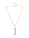 CZ BY KENNETH JAY LANE 18K GOLDPLATED & CUBIC ZIRCONIA ELONGATED CELESTIAL OVAL PENDANT NECKLACE,0400012060212