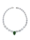 Cz By Kenneth Jay Lane Rhodium-plated & Crystal Graduated Statement Pear Necklace