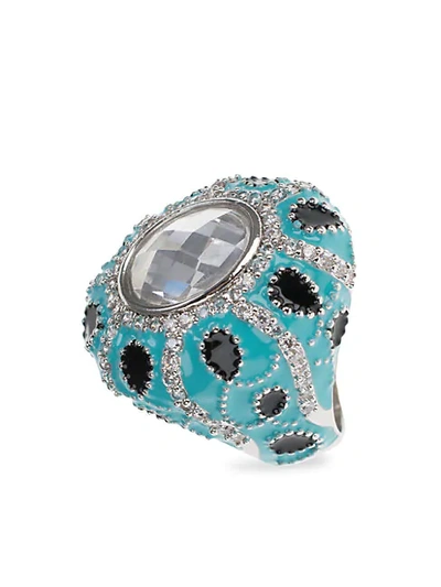 Cz By Kenneth Jay Lane Turban Rhodium-plated & Crystal Ring