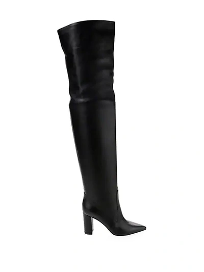 Gianvito Rossi Leather Over-the-knee Slouchy Boots In Black