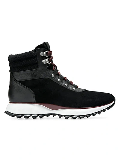 Cole Haan Zerogrand Xc Suede Hiker Boots In Black