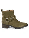 GENTLE SOULS SUEDE STACK-HEEL BOOTIES,0400012014155