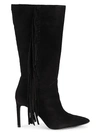 SAM EDELMAN FAYETTE FRINGED SUEDE MID-CALF BOOTS,0400011984290