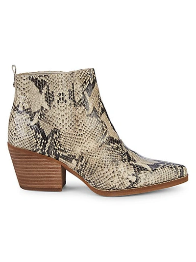 Sam Edelman Winona Snakeskin Leather Booties In Black Nude