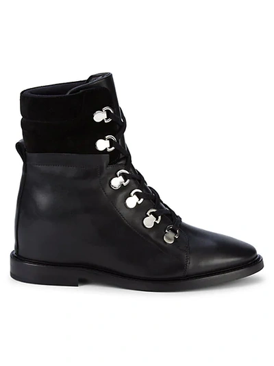 Aquatalia Clarisa Weatherproof Leather & Suede Booties In Black