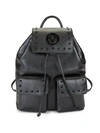 VALENTINO BY MARIO VALENTINO SIMEON ROCKSTUD PEBBLED-LEATHER BACKPACK,0400011457075