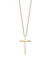 SAKS FIFTH AVENUE 14K YELLOW GOLD SWEDGED CROSS PENDANT NECKLACE,0400099595228