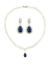 EYE CANDY LA EVELYN LUXE CRYSTAL TEARDROP NECKLACE & DROP EARRINGS SET,0400099564647