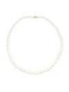 BELPEARL 14K YELLOW GOLD & 4-9MM WHITE OFF-ROUND CULTURED PEARL COLLAR NECKLACE,0400010694335