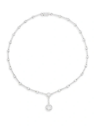 Adriana Orsini Front Drop Crystal Necklace In Silver