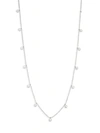 SAKS FIFTH AVENUE 14K WHITE GOLD DIAMOND COLLAR STATION NECKLACE,0400010788706