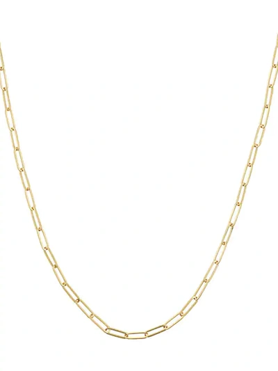 Saks Fifth Avenue 14k Yellow Gold Flat Wire Link Necklace/18" X 3.85mm
