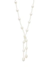 BELPEARL 14K WHITE GOLD & FRESHWATER PEARL LARIAT NECKLACE,0400011653610