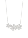 SAKS FIFTH AVENUE 14K WHITE GOLD & DIAMOND FLOWER BAR PENDANT NECKLACE,0400012048651