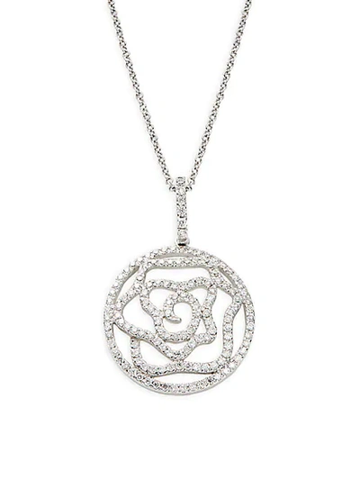 Nephora 14k White Gold & Diamond Pendant Necklace