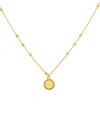 SAKS FIFTH AVENUE WOMEN'S 14K YELLOW GOLD BEAD FRAME ENGRAVABLE DISC NECKLACE,0400012341932