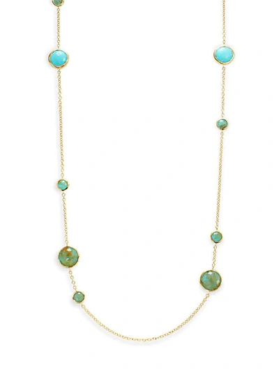 Ippolita 18k Yellow Gold, Turquoise & Doublet Lollipop Station Necklace