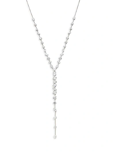 Adriana Orsini Rhodium-plated Sterling Silver & Crystal Lariat Necklace