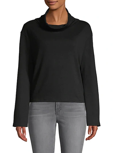 X By Gottex Cowlneck Bell-sleeve Top In Black