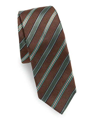 Valentino Garavani Striped Silk Tie In Deserto