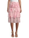 AVANTLOOK FLORAL TIERED SKIRT,0400010988217