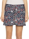 ISABEL MARANT ÉTOILE MARILY REVERSIBLE FLORAL QUILTED ZIP LINEN MINI SKIRT,0400011804061