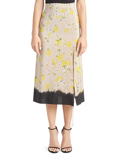 Altuzarra Felice Floral Silk Skirt In Oatmeal