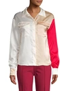 AVANTLOOK COLORBLOCK SPREAD COLLAR SHIRT,0400011387898