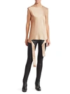 Helmut Lang Satin Draped-hem Muscle Tee In Oatmeal