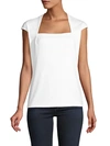 Lafayette 148 Plus-size Swiss Cotton Rib Corinne Top In White