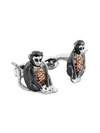 TATEOSSIAN TWO-TONE & SWAROVSKI CRYSTAL CUFFLINKS,0400010119619