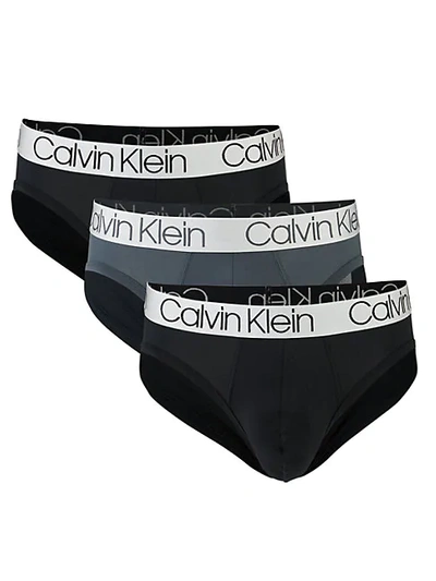 Calvin Klein 3-pack Logo Hip Briefs In Black