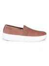 COLE HAAN SUEDE PERFORATED SLIP-ONS,0400010598659