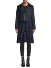 CHLOÉ ZIP-FRONT WOOL-BLEND PARKA COAT,0400012007682