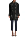 VALENTINO EMBELLISHED LEATHER COAT,0400012393280