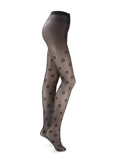 Wolford Dot-print Tights In Black