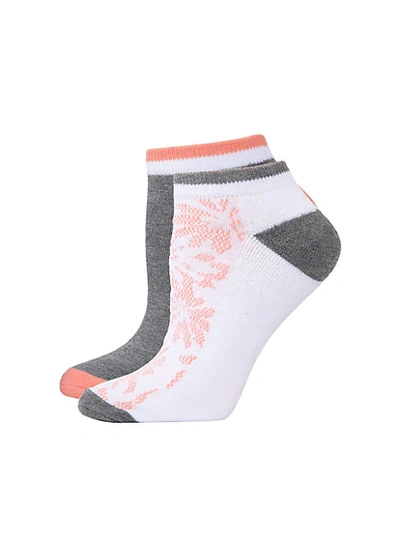 Natori Floral 4-pack Half-cushion No-show Socks In White Peach