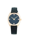 GUCCI STAINLESS STEEL & LEATHER-STRAP WATCH,0400011392708