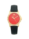 GUCCI GOLDTONE STAINLESS STEEL & LEATHER-STRAP WATCH,0400011681053
