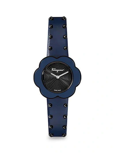 Ferragamo Flore Stainless Steel & Leather-strap Watch