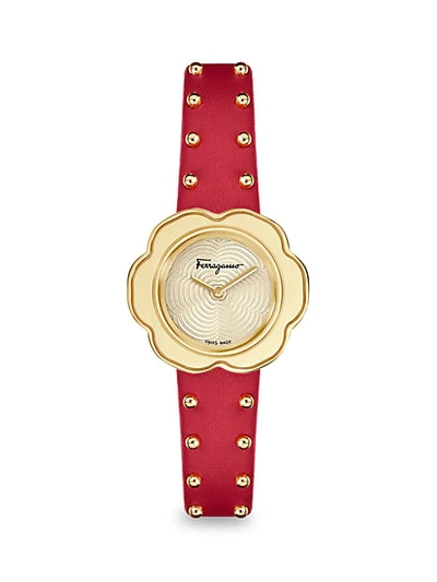 Ferragamo Fiore Stainless Steel & Leather-strap Watch