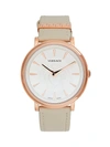 VERSACE ROSE GOLDTONE STAINLESS STEEL LEATHER-STRAP WATCH,0400012290525