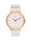 VERSACE GOLDTONE STAINLESS STEEL LEATHER-STRAP WATCH,0400012290173