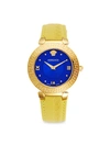 VERSACE GOLDTONE STAINLESS STEEL & LEATHER-STRAP WATCH,0400012469770