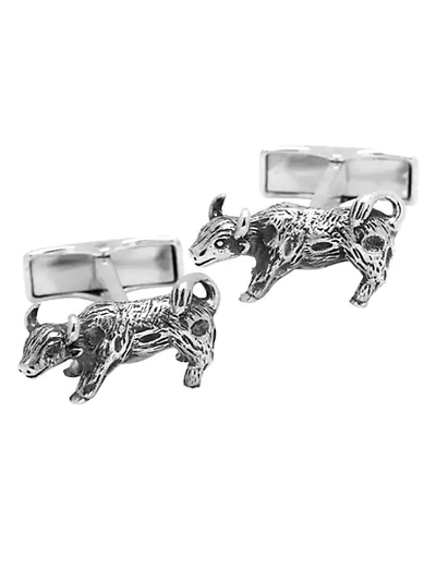 Cufflinks, Inc Ox & Bull Trading Co. Sterling Silver Bull Cufflinks