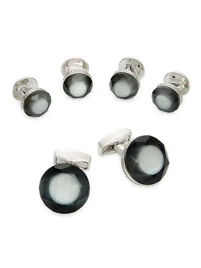 Tateossian Rhodium-plated 3-pair Cufflinks