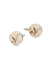 SAKS FIFTH AVENUE TWO-TONE EMBELLISHED GEAR CUFF LINK,0400011948281