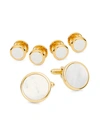 SAKS FIFTH AVENUE 3-PAIR GOLDTONE & MOTHER-OF-PEARL CUFFLINKS,0400011948523