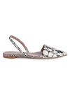 DIANE VON FURSTENBERG KOKO SNAKE-EMBOSSED LEATHER SLINGBACK MULES,0400011391280